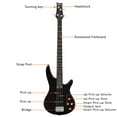 thumbnail image 6 of Glarry GIB Electric Bass Guitar, Full Size 4 Strings Bass with Strap, Carring Bag, Amp Wire, Wrench Tool and Plectrum, Black, 6 of 9