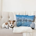 thumbnail image 4 of Ambesonne Winter Throw Pillow Cover 2 Pack, Freezing Weather Sky, 20", Blue White Brown, 4 of 7