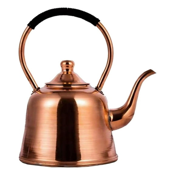 Copper 2L Water Kettle with Heat Resistant Handle Portable Teapot for Household