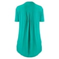 thumbnail image 2 of ICQOVD Womens Plus Size Lace Solid Short Sleeves V-Neck Shirts Blouses Tops, 2 of 3