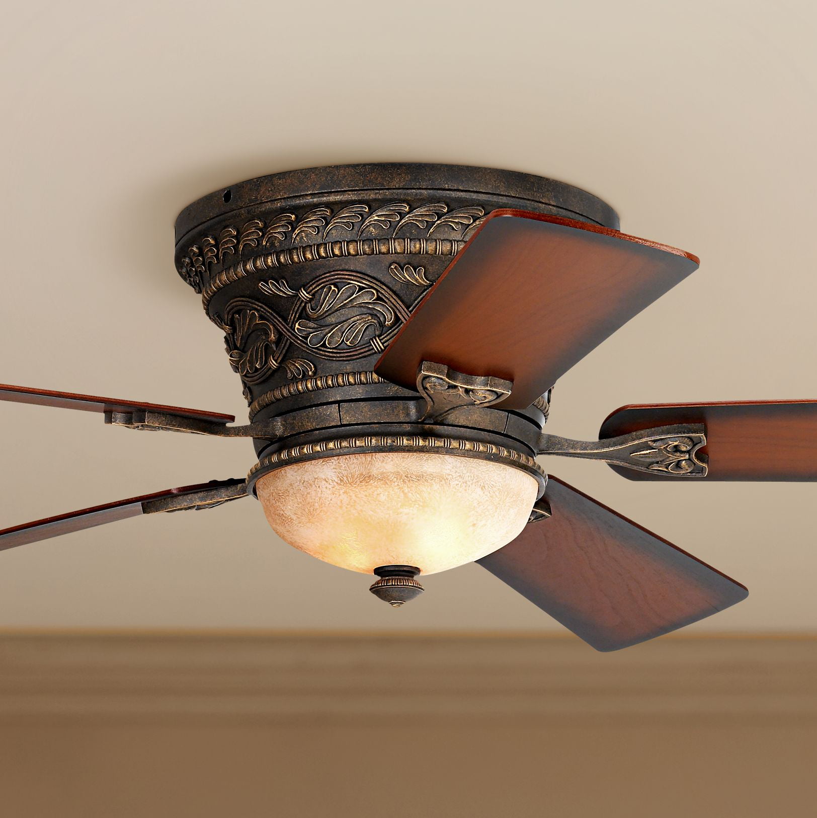 52" Casa Vieja Classic Hugger Ceiling Fan with Light Flush ...