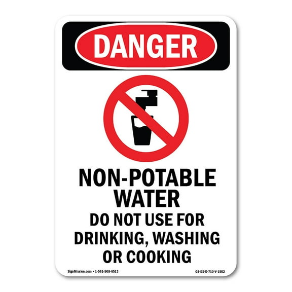 OSHA Danger Sign - Non-Potable Water | Decal | Protect Your Business, Construction Site, Warehouse & Shop Area | Made in The USA
