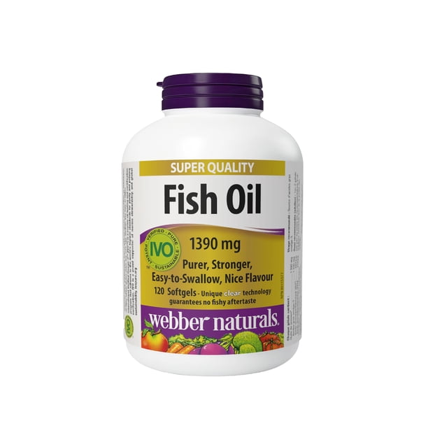 Aceite de pescado Webber Naturals Omega-3 4X Strength, 1390 mg con 1100 mg de Omega-3 (EPA y DHA) por c�psula blanda, c�psula blanda ent�rica para un