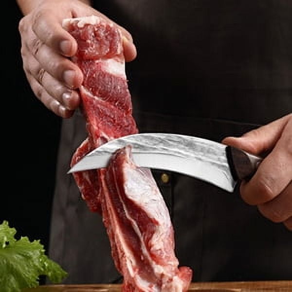 MDHAND 7-Piece Butcher Knife Set with Roll Bag, Chef Knife Set for