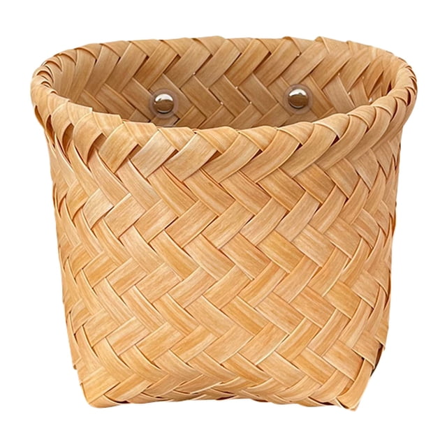 Kids Basket Handwoven Rattan Cycle Basket For Kids Handlebar Front Storage Baskets Cycling Pocket For Outdoor Daily Commute 15x12x12cm