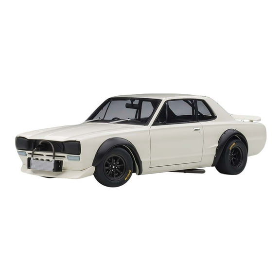 1972 Nissan Skyline GT-R (KPGC-10) Racing White "Millennium" 1/18 Diecast Model Car by Autoart
