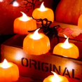 thumbnail image 3 of 12 Piezas de Luces de Té de Calabaza Pequeñas de Halloween de Acción de Gracias Luces Led con Pilas Luces Amarillas Ámbar Cálidas para Fiesta Temática de Vacaciones de Acción de Gracias, 3 of 5