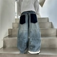 thumbnail image 3 of Huanglei Boy's Casual Straight Leg Jeans Loose Denim Pants With Pockets, 3 of 6