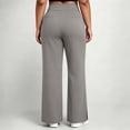 thumbnail image 3 of Plus Size Women’s Yoga Pants Elastic High Waist Casual Sweat Pants Side Split Relaxed Fits Workout Trousers with Pockets, 3 of 7