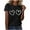 Black, variant on My Order Ladies Valentine Heart Print Short Sleeve Blouse Round Neck Top Casual Fashion Tees My Items