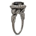 thumbnail image 2 of Dazzlingrock Collection 4.25 Carat (ctw) Black Rhodium Plated 10K Black & White Diamond Vintage Halo Ring, White Gold, Size 8, 2 of 4