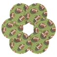 thumbnail image 7 of Yayeee 6 PCS Drink Coasters with Holder Set Woven Absorbent Round Tabletop Hot Pad, Game Day Footballs, 7 of 7