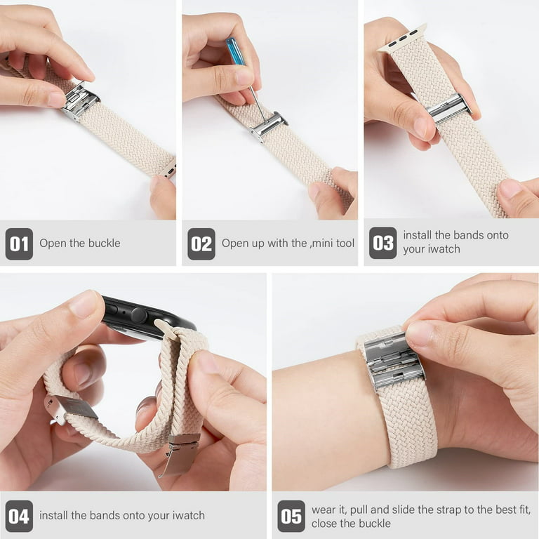 Sport Solo Loop Bracelet Compatible avec Apple Watch 42mm 44mm 45mm,  Bracelet en Nylon élastique Souple Strap Tressé Hommes Femmes - Cdiscount  Téléphonie