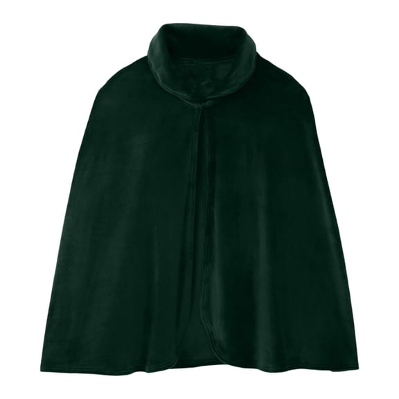 ZACPNCV Unisex Velvet Short Cape Cloak Soft Thermal Lapeled Single Button Velour Poncho Shawl Formal Outer Cape for Wedding, Party Olive Green