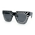 thumbnail image 5 of Womens Art Nouveau Deco Thick Plastic Horn Rectangle Sunglasses All Black, 5 of 8