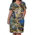 thumbnail image 2 of Vestido holgado con bolsillos para mujer Vestido de playa vestidos de fiesta las estaciones cambiantes de Klimt, 2 of 6