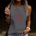 thumbnail image 2 of Lydpxz Women's 4th of July Tank Tops Plus Size Patriotic American Flag Print Tees Loose Fit Sleeveless T Shirts Camisole Flowy Crewneck Tanks, 2 of 6