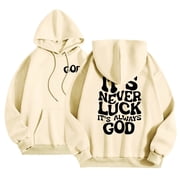 HNMKIU Graphic Hoodies Autumn Winter Hoodie Neck Solid Color Printed Long Sleeve Pullover Sweatshirt