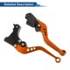 thumbnail image 5 of Palancas de freno y embrague cortas Unique Bargains para BMW F650GS 2008-2012, palanca de freno ajustable en 6 posiciones, aleación de aluminio T6 6061, naranja, 1 par, 5 of 7