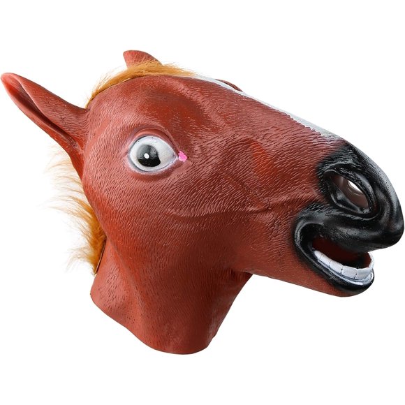 Horse Head-Costume-Mask - Realistic Brown Animal Head Horse-Masks For-Adults And Kids