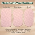 thumbnail image 3 of The Peanutshell Organic Cotton Bassinet Sheets, Bed Sheets for Baby Boys and Girls, Pink Bouquet Solid Pink, 2 Pack, 3 of 8