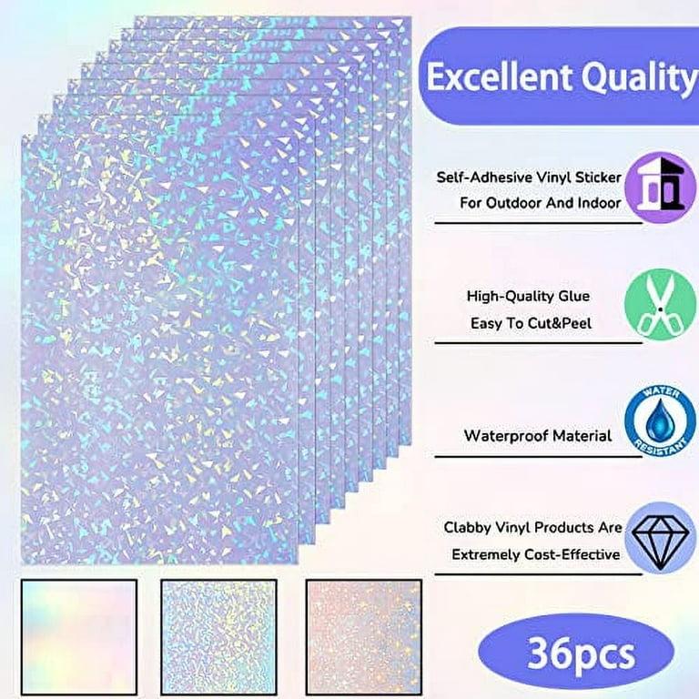 Koala Clear Holographic Sticker Paper STAR, Self-adhesive Laminating  Sheets, Transparent Vinyl Overlay Film A4