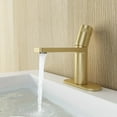 thumbnail image 3 of EZANDA Single-Hole Single-handle Bathroom Faucet with Drain Assembly，Brushed Gold, 3 of 9