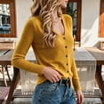 thumbnail image 5 of Vivianyo HD V Neck Cardigan Sweaters for Women, Long Sleeve Button Down Fall Sweaters for Women, Size XS-XL, 5 of 7