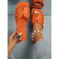 thumbnail image 1 of Snakeskin Embossed Slide Sandals, Black Elegant Snake Print Slides, 1 of 4