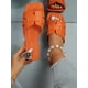 thumbnail image 1 of Snakeskin Embossed Slide Sandals, Black Elegant Snake Print Slides, 1 of 4