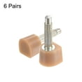 thumbnail image 3 of 6 Pairs TPU High Heel Tips Shoes Replacement Tap Caps 3mm Pin, 7x7mm U-Shape Heel Repair Caps, Beige, 3 of 5
