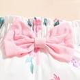 thumbnail image 5 of TOWED22 Infant Baby Girl Jumpsuit Clothes 3pc Fall Winter Outfits Long Sleeve Round Neck Floral Print Romper Bodysuit Pants Headband Set(White,3-6 M), 5 of 9