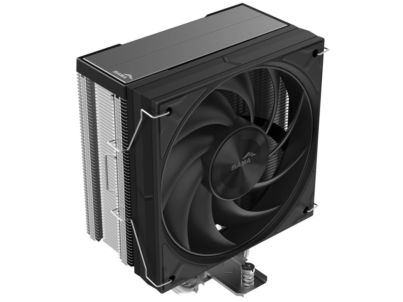 SAMA A40E Single-Tower CPU Air Cooler Aluminum Top Cover 4 Copper Heat Pipes, 120mm PWM Fans, for AMD AM4/AM5, Intel LGA 1700/1150/1151/1200/1851 Thermal Grease