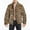 Khaki, variant on Men Leopard Winter Warm Outdoor Woolen Faux-Fur' Coat Collar Overcoat White XL