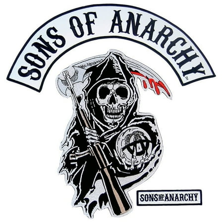 Sons of Anarchy Text and Arched Reaper Logo Patch Set