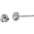 thumbnail image 1 of Sterling Silver Rhodium-Plated Triple Knot Rope Post Earrings (6 X 7) Made In Thailand qe11781, 1 of 5