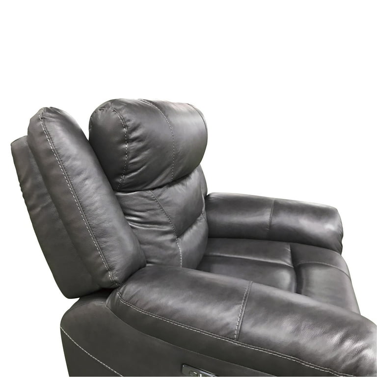 OakvillePark Keller Leather Upholstered Power Reclining Chair Dark Gray