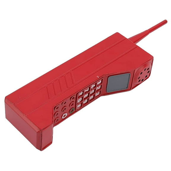 FONDOTIN Vintage Telephone Old Fashion Phone 32x7cm Red Iron for Home Decoration 1Pack