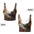 thumbnail image 6 of Rateoe Vintage Colorful Flower Puppy Print Womens' Sports Bras Scoop Neck Sports Vest- Padded U Back Seamless High Impact Support, 6 of 7