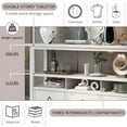 thumbnail image 5 of CHURANTY Console Table with Shelves for Entryway, Wood Sideboard Accent Storage Cabinet with Three Drawers Double-Storey Tabletop for Living Room, 5 of 8