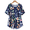 Dark Blue Wildflowers, variant on Cuteduck Women Plus Size Tops Short Sleeve Summer Floral Print Blouses Round Neck Loose Casual Bohemian Flowy Shirts 1X-5X