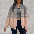 thumbnail image 2 of Women's Embroidered Jacquard Knit Cardigan Open Front Loose Fit Crewneck Button Up Sweater Jacket Stylish Comfortable Lightweight, 2 of 5