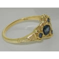 thumbnail image 5 of British Made 14k Yellow Gold Real Genuine Sapphire Womens Cluster Engagement Ring - Size 6, 5 of 5