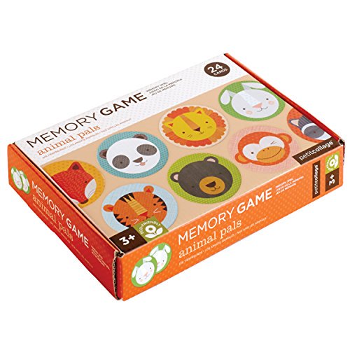 Petit Collage Animal Pals Memory Game 24 tarjetas troqueladas Petit Collage 758524446872