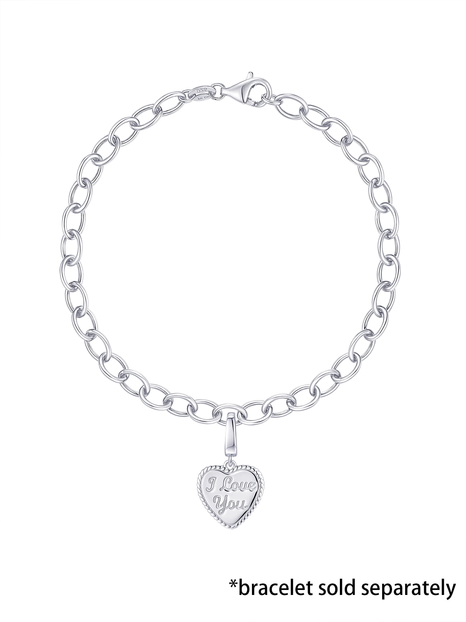 Brilliance Fine Jewelry I Love You Charm Heart in Sterling Silver