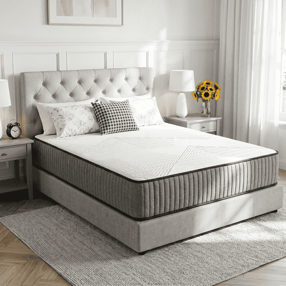 Full Size Mattress bed in a box, Beddle 10.5" Hybrid Memory foam Mattress, Medium Firm