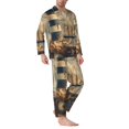 thumbnail image 2 of Fotbe Vintage Nautical Lighthouse Pijama de Hombre con Estampado de Manga Larga, Conjunto de 2 Piezas, Ropa de Dormir Suave y Cómoda con Bolsillos-X-Large, 2 of 7