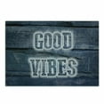 thumbnail image 1 of Chill Cutting Board, Inspiration Words on Wooden Planks with Grunge Scratched Display Relaxation, Decorative Tempered Glass Cutting and Serving Board, Small Size, Dark Blue White, by Ambesonne, 1 of 1