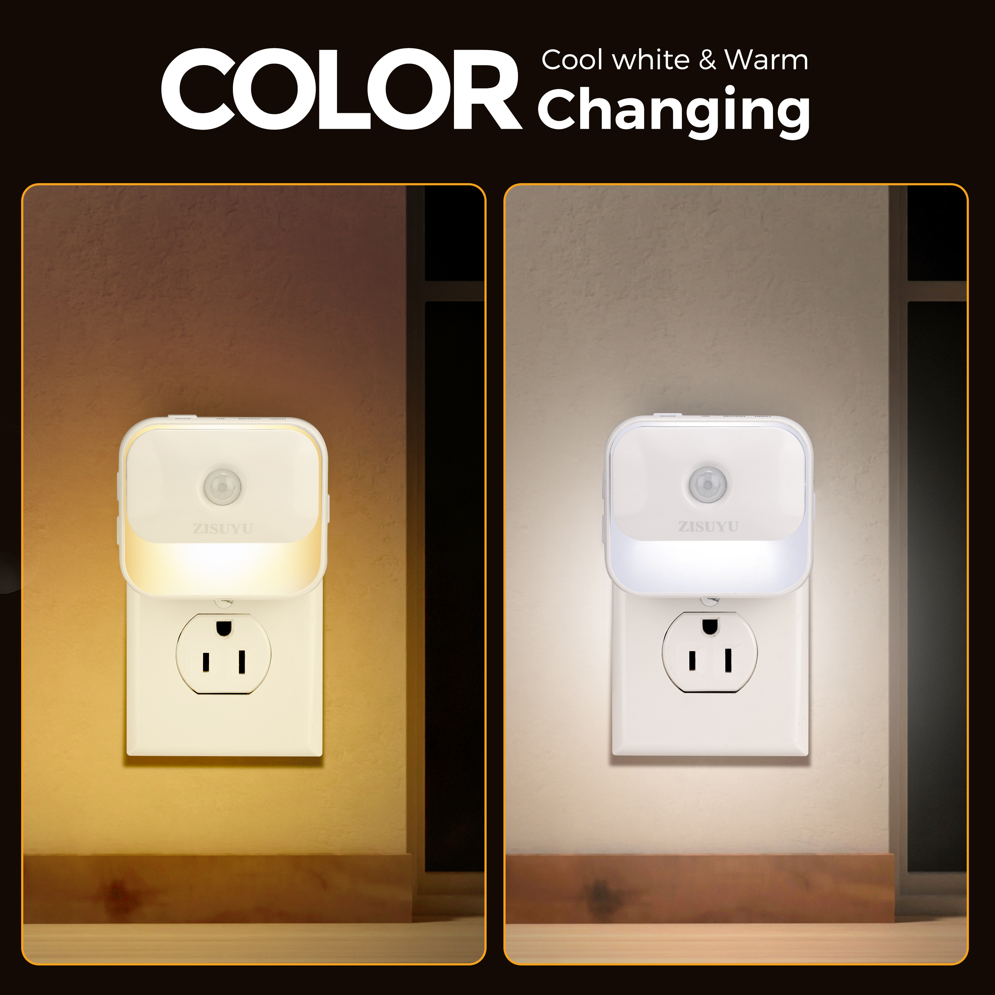 ZISUYU 2-Pack Motion Sensor LED Night Lights, Dimmable photo 7