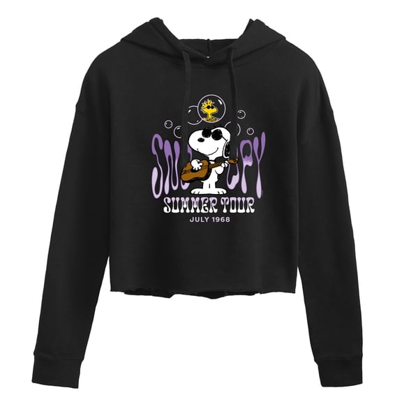 Peanuts - Snoopy Summer Tour - Juniors Cropped Pullover Hoodie